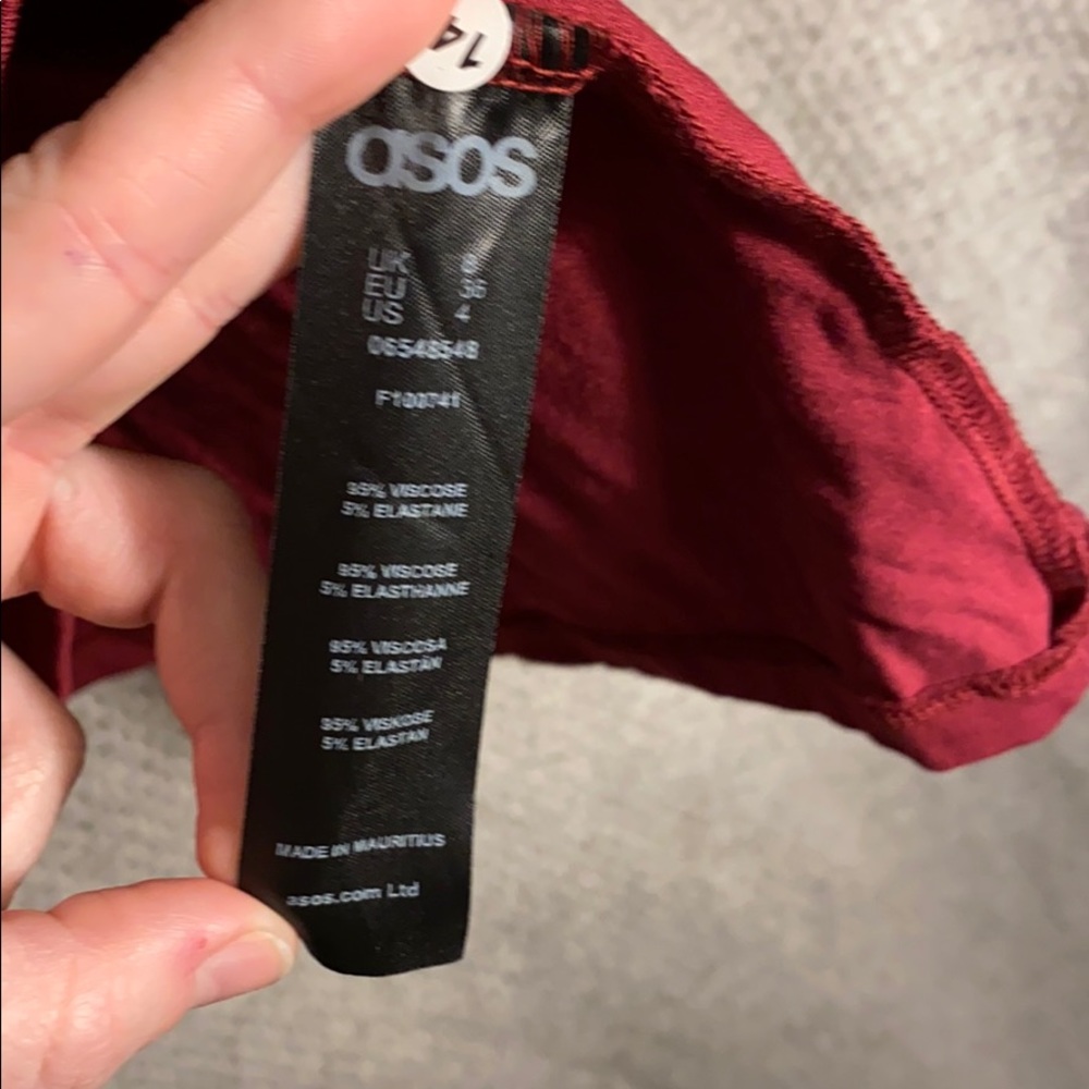 Asos Red Longsleeve Mockneck Dress - Picture 3 of 7